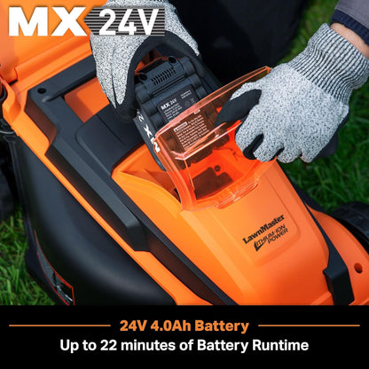LawnMaster 20VMWGT 24V Max 13-inch Lawn Mower and Grass Trimmer 10-inch Combo with 2x4.0Ah