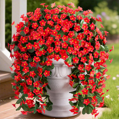 HyeFlora Artificial Fall Fake Hanging Plants Flowers for Outdoor Outside Autumn Decoration, 2 PCS