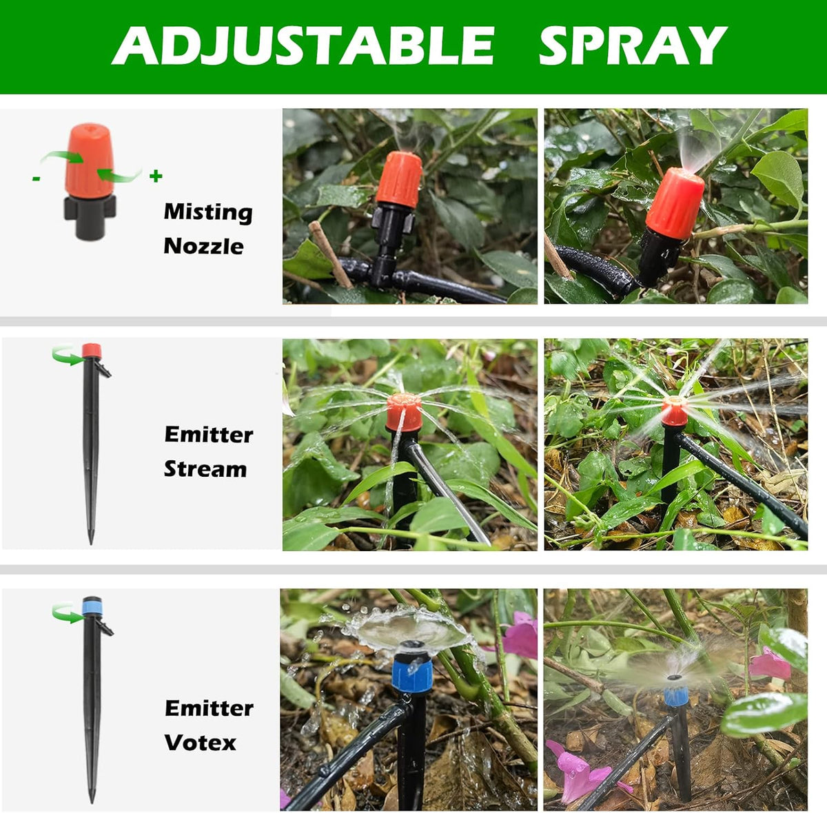 240FT Drip Irrigation System Kit, Automatic Garden Watering Misting System for Greenhouse, Yard