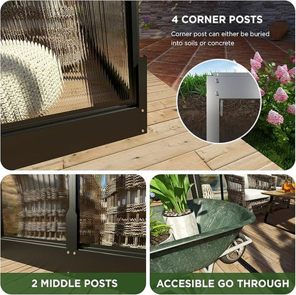 HOWE 8x8x7.5 FT Aluminum Greenhouses for Outdoors,Polycarbonate Greenhouse with 2 Vents Lockable