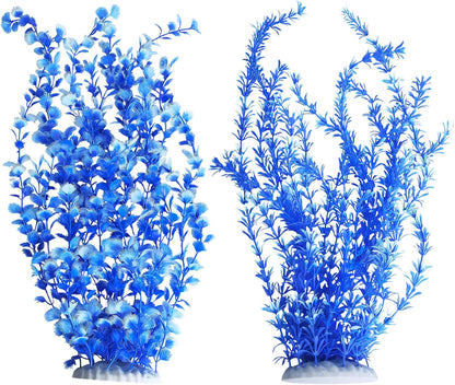 Hamiledyi Aquarium Plastic Plants Aquarium Decor Artificial Fish Tank Plants,Tall Fish Tank