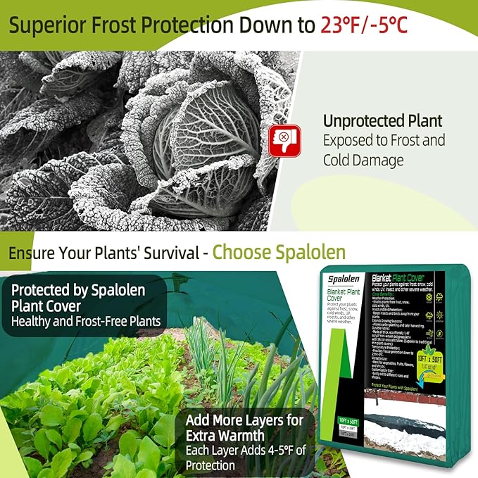 Plant Covers Freeze Protection, 10ft X 50ft Floating Row Cover 1.47 oz/yd² Fabric, Garden Frost