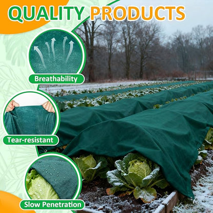 Green Plant Covers Freeze Protection, 10 x 30 ft - 2 oz/yd² Frost Cloths for Outdoor Plants, Tree