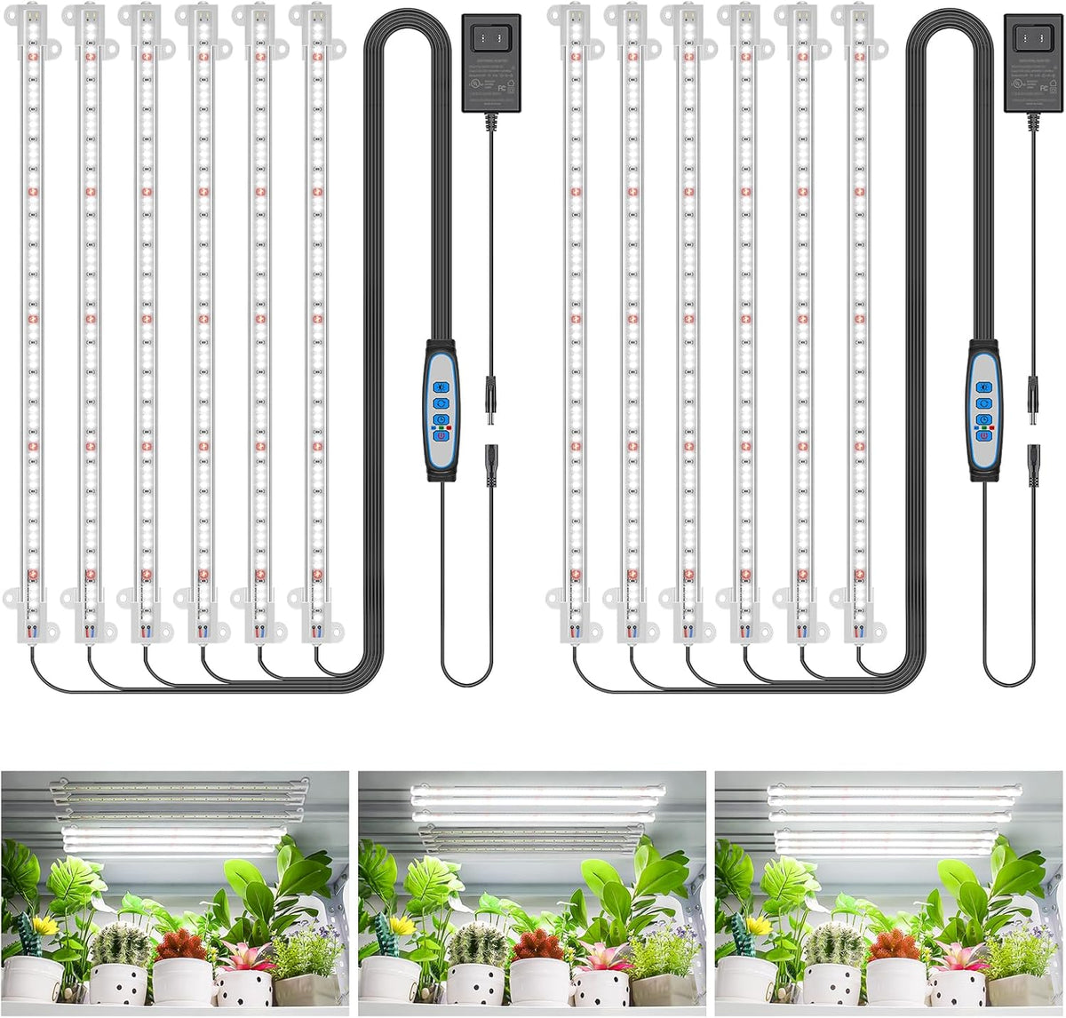 Wiaxulay Grow Light, 360 LEDs Full Spectrum Plant Light for Indoor Plants, 6 Bars/16 in Grow Light