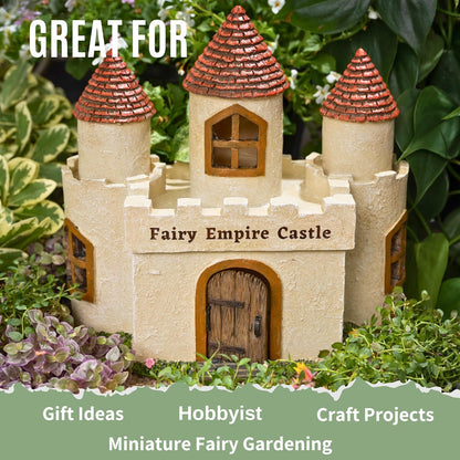 PRETMANNS Fairy Garden House – Large Fairy House for Outside – 9” High with Door That Opens