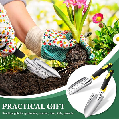 Honoson Garden Hand Trowel Transplant Trowel with Measurements Aluminum Alloy Planting Tools with
