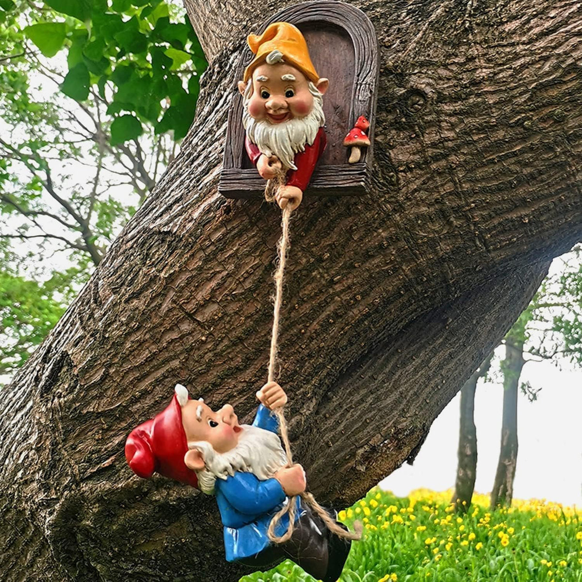 Gnome Garden Decoration Climbing Tree Decor Outdoor,Fairy Door Tree Face Figurine Lawn Patio