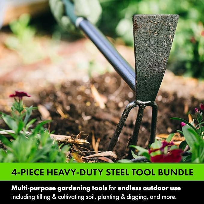 Yard Butler Terra Garden Hand Tools - Weeding Hand Tiller Tool for Efficient Gardening - Weed
