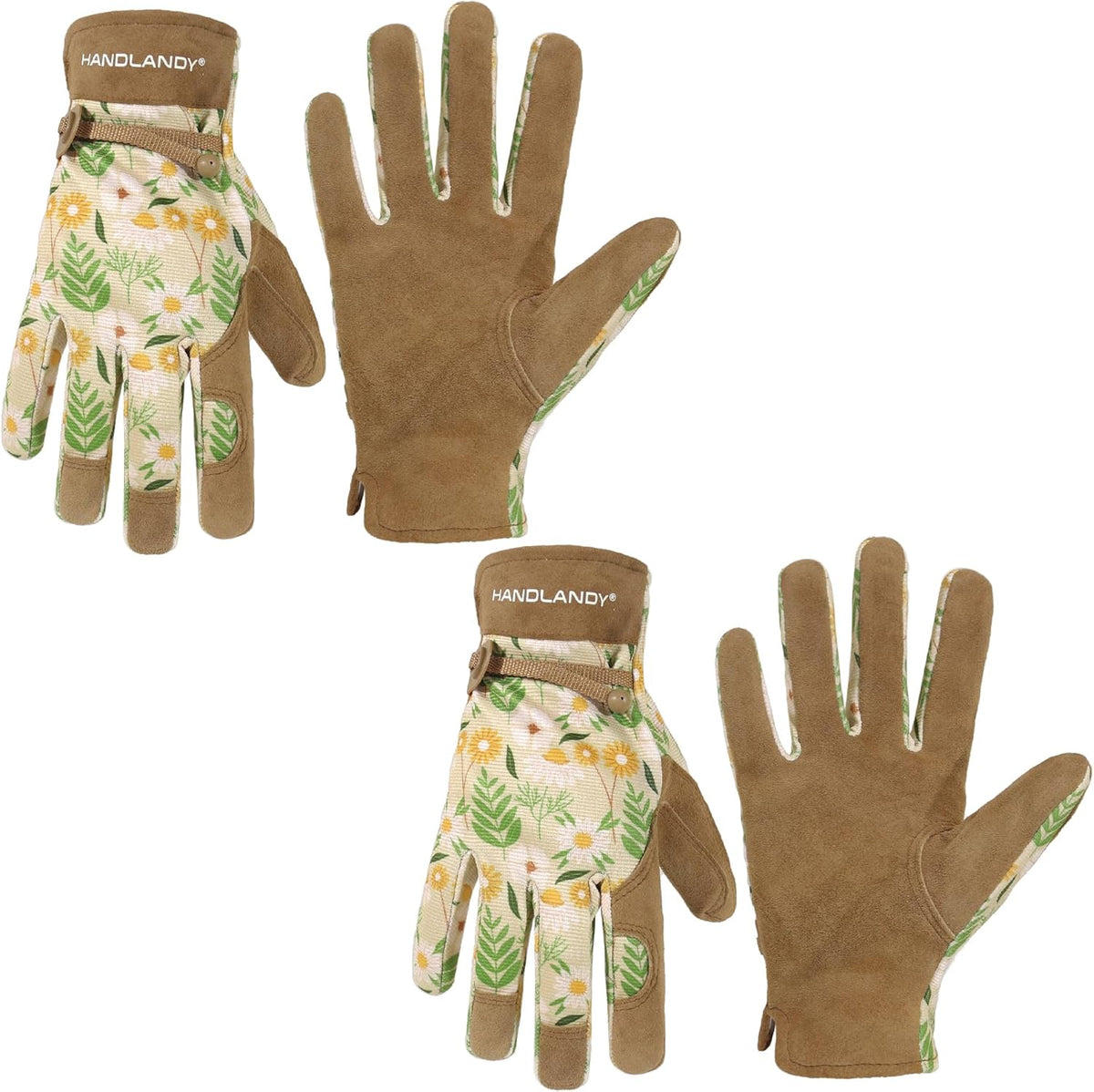 HLDD HANDLANDY Work Gloves for Women and Ladies, Leather Gardening Gloves Flexible Mechanic Working