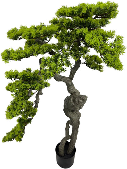 3.5ft（43in） Artificial Bonsai Tree Juniper Faux Plants Indoor Big Fake Plants Decor with Ceramic