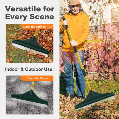 Artificial Turf Rake with Steel Telescopic Handle, 32 to 55 Inch 3 Piece-Pole Easy Storage Design