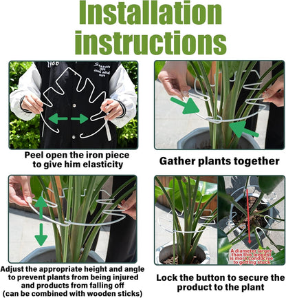 5PCS Monstera Plant Stem Support White - 11x9.4 inches, Durable Adjustable Leaf Supports for Indoor