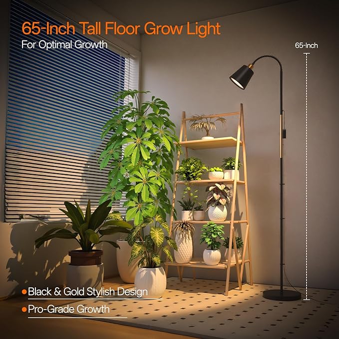 Bstrip Floor Grow Light for Indoor Plants, 65" Tall Standing Grow Light, 18W Non-Dimmable LED Plant