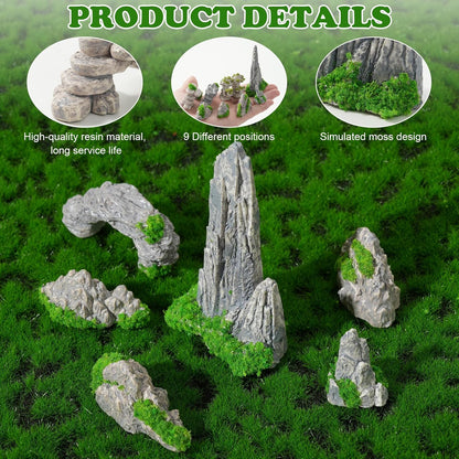 27 Pcs 9 Styles Zen Garden Accessories, Miniature Rockery Decoration Mini Garden Accessories for