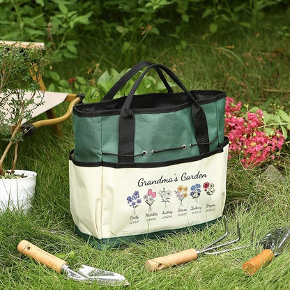 Personalized Garden Tools Set for Women: Custom Text Garden Tool Bag and Garden Shovel & Transplant