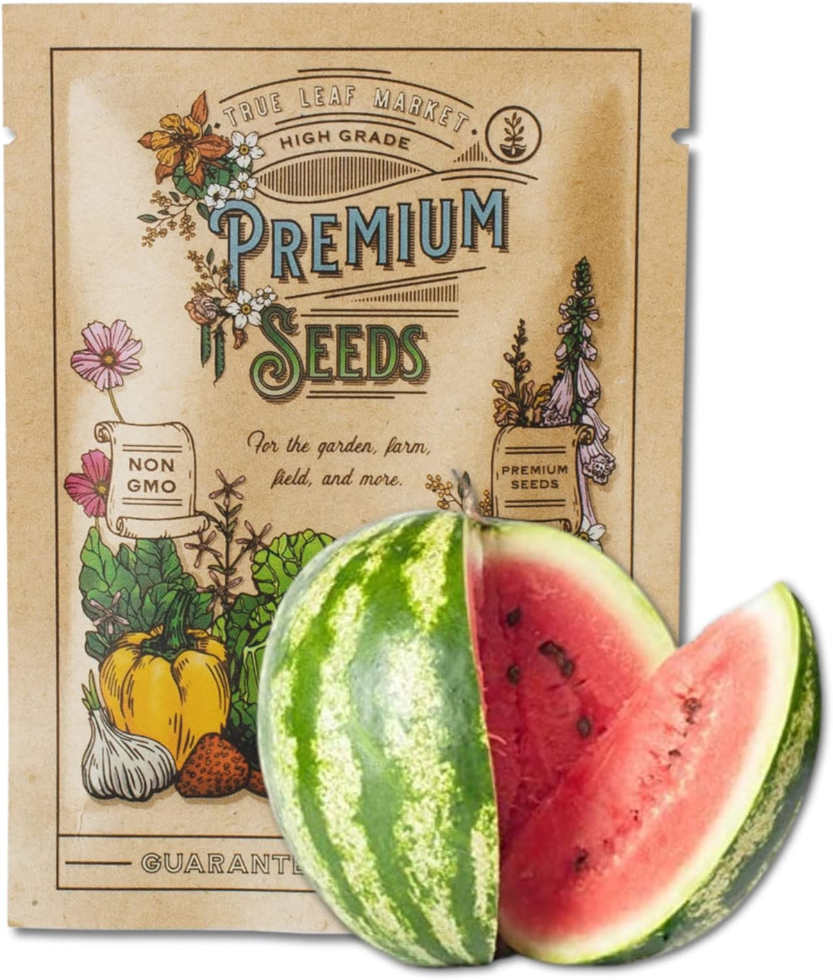 Watermelon Seeds, Crimson Sweet Variety | 60+ Non-GMO, Heirloom Watermelon Seeds | Premium Home