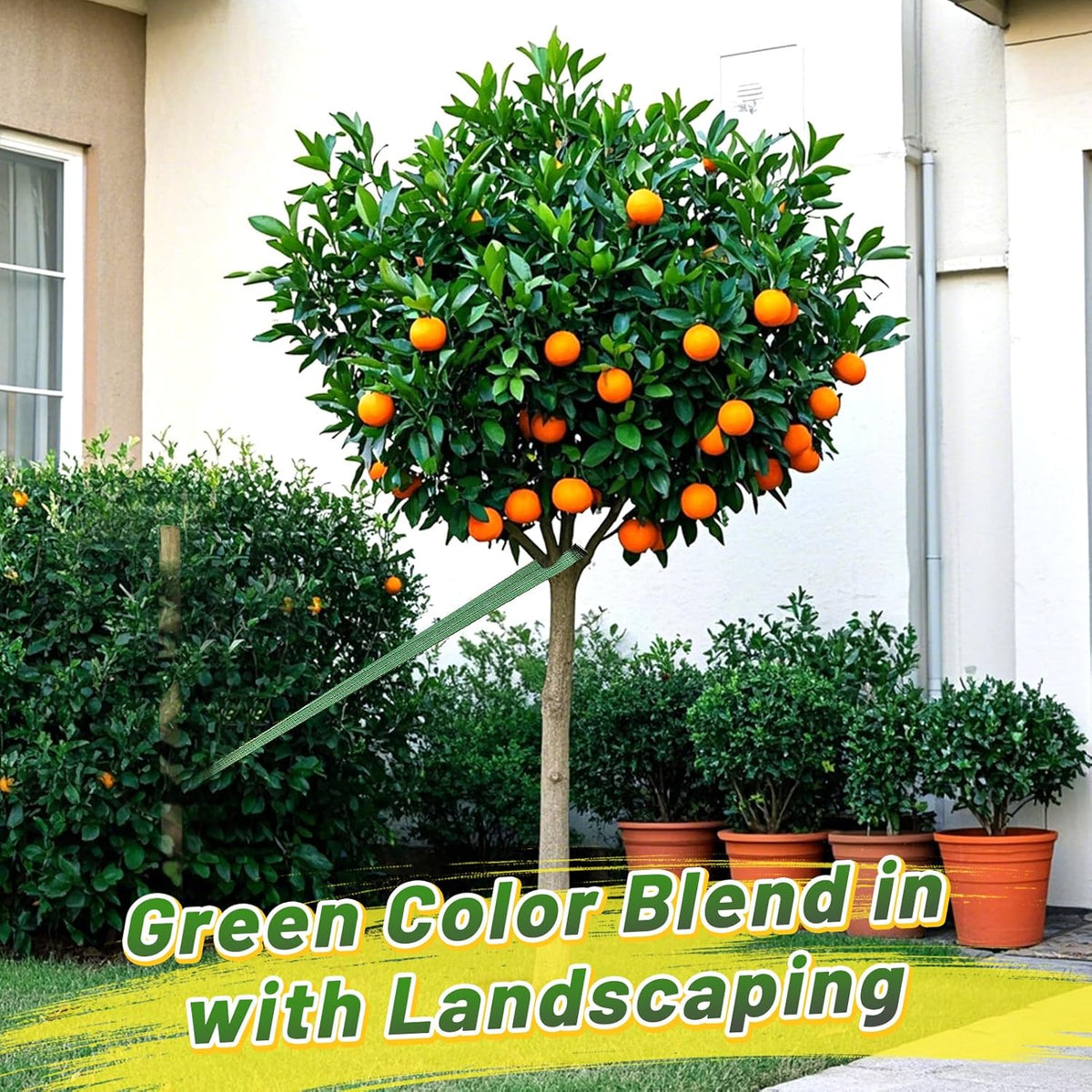 Biubee 2,425 Lbs Strength Tree Straps - 108FT Tree Tie Support Straps for Staking, Green Blend in