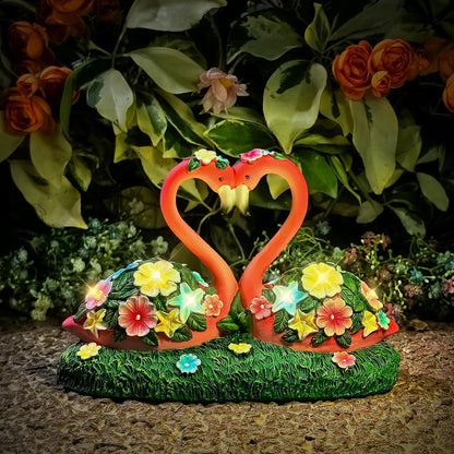 Solar Flamingo Garden Decor Statue, Outdoor Funny Solar Light Decoration for Yard, Patio, Lawn