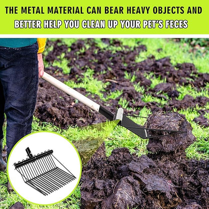 Tandefio 2 Pack Pitchfork Replacement Head Metal Horse Manure Rake Gardening Pitch Fork with Angled