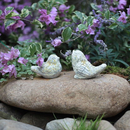 BIG FORTUNE Outdoor Bird Statues Bird Decor Figurines for Home Cement Bird Sculpture for Patio Yard