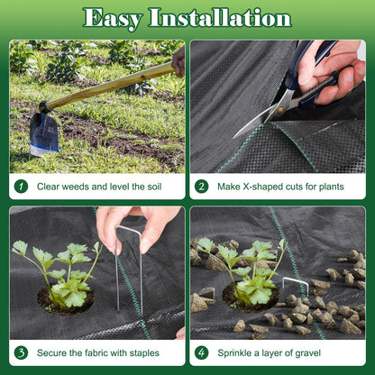 FEED GARDEN 4FT x 100FT Landscape Fabric Weed Barrier Fabric, Heavy Duty 3.2oz Ground Cover