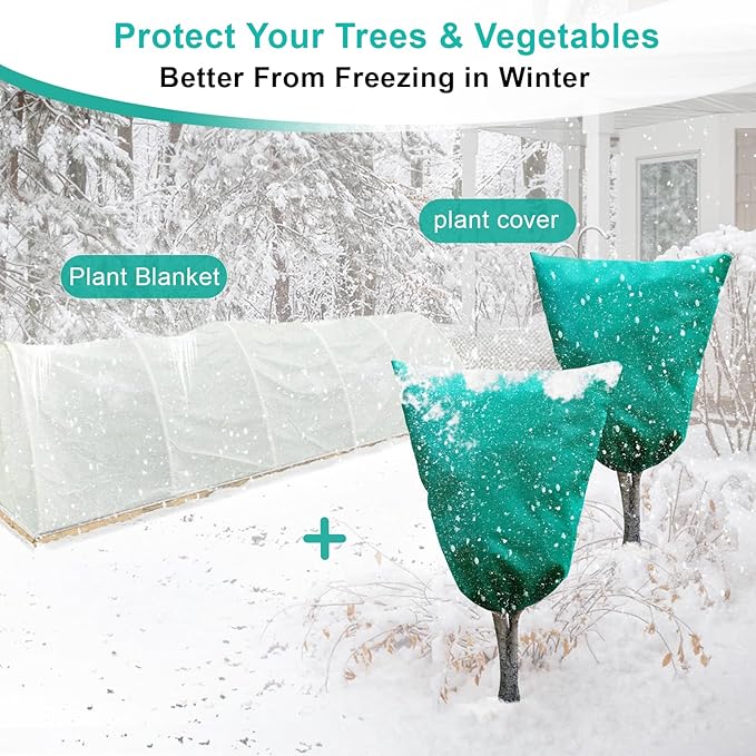 Insoma 2 Packs Plant Covers Freeze Protection 31.5" W X 47.3" H, Outdoor Plants Frost Protection