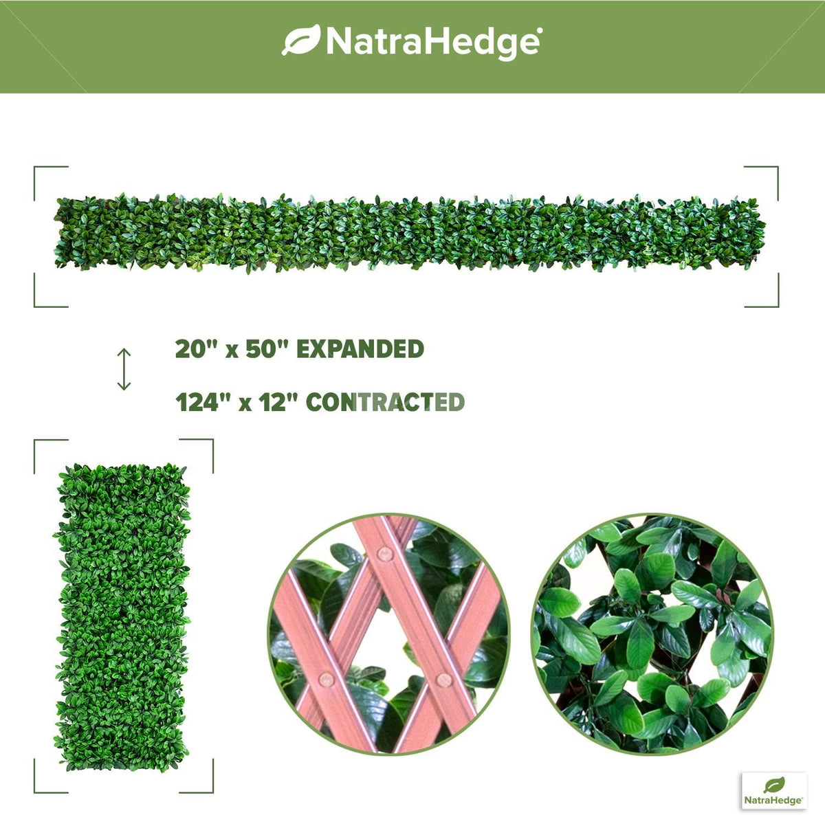NatraHedge Artificial English Laurel Leaf Expandable Lattice Privacy Fence Screen