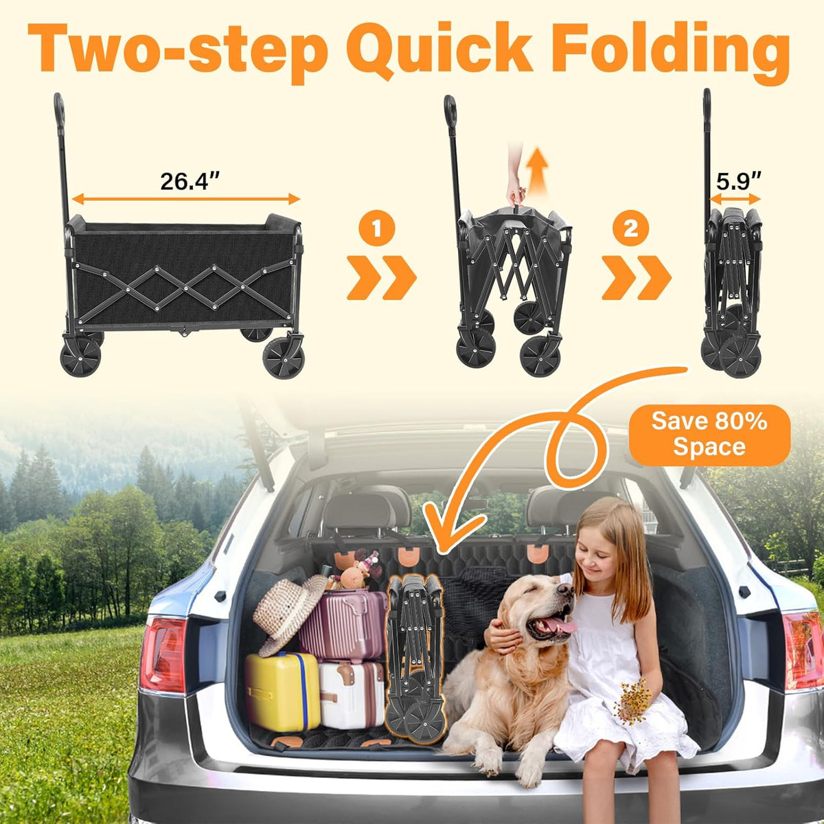 ARTIST'S DREAM Wagons carts Foldable Collapsible Wagon cart with Wheels|Folding Wagon for