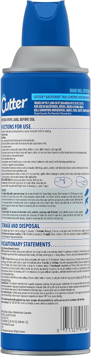 Cutter Backyard Bug Control Outdoor Fogger (12 Pack), Kills Mosquitoes, Fleas & Listed Ants, 16 fl