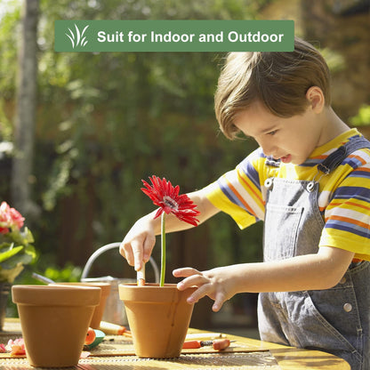 Orceler 4 Inch Terracotta Pots with Saucer - 6 Pack Small Clay Plant Pots with Drainage Holes