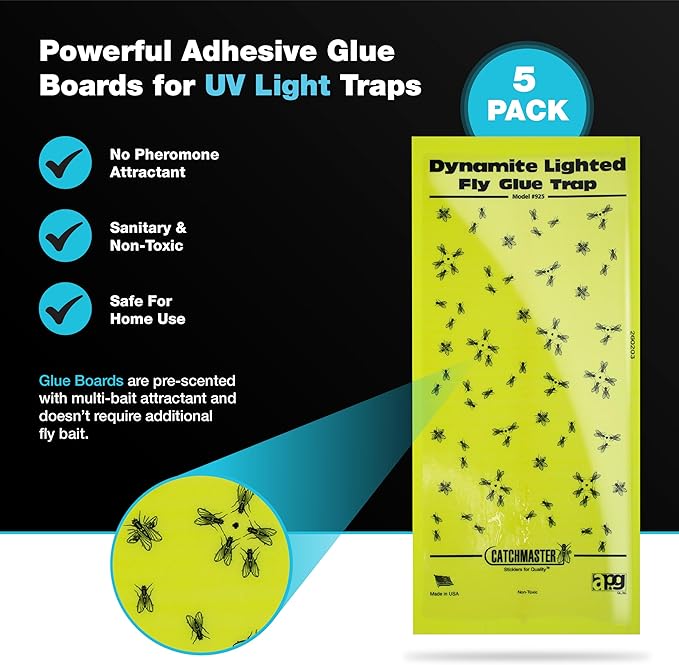 Catchmaster Pro Series Flying Insect Light Trap Replacement Board 5-PK, UV Light Fly Trap Refill