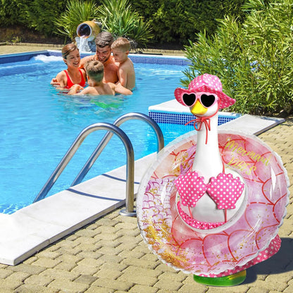 Summer Bikini Porch Goose Outfits, 23 Inch Hawaiian Goose Clothes for Cement Goose, Porch Goose