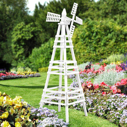 Wooden Windmill, Weather-Proof Wind Spinner, Outdoor Wind Mill for Garden Lawn Patio Decoration