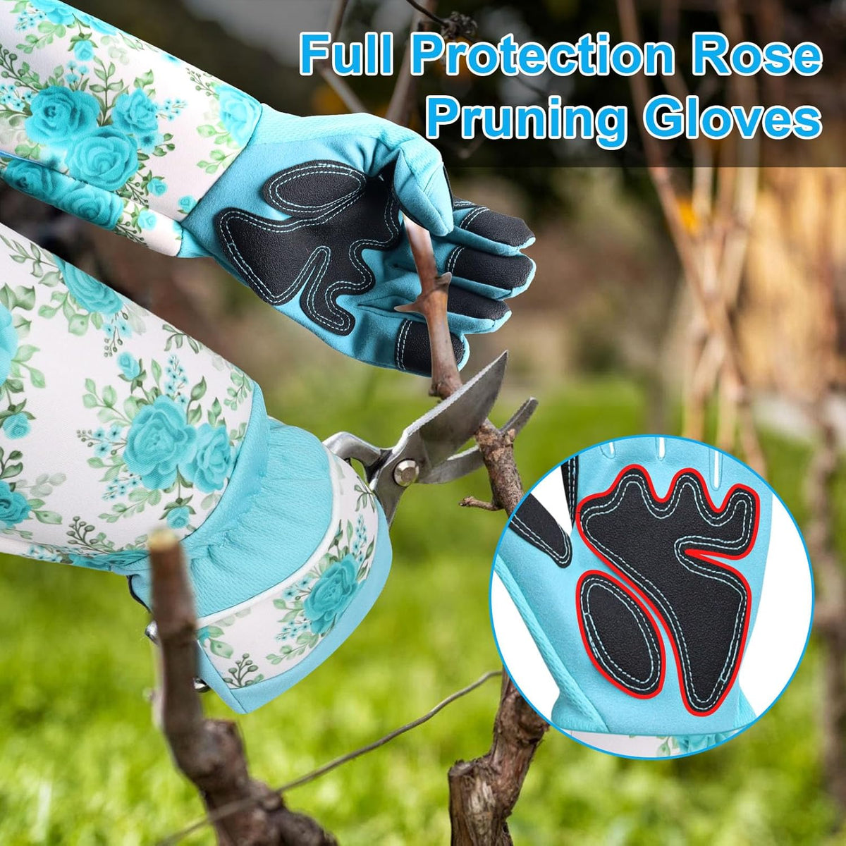 DLY Gardening Gloves for Women, Rose Gloves Gardening Thorn Proof, Long Garden Gloves for Women