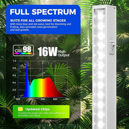 Barrina T5 Grow Lights for Indoor Plants, 3FT 128W (8 X 16W) Full Spectrum Grow Light with Separate