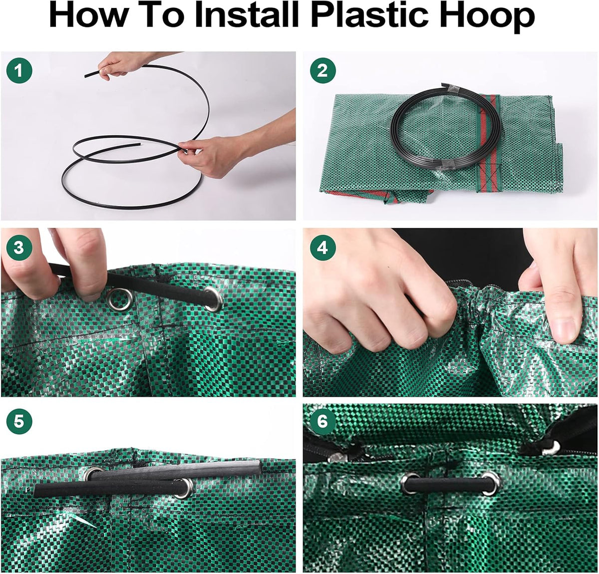 4 Pack 32 Gallons Reusable Yard Waste Bags with Zipper Lid Lawn Leaf Bags Heavy Duty with 4 Handles
