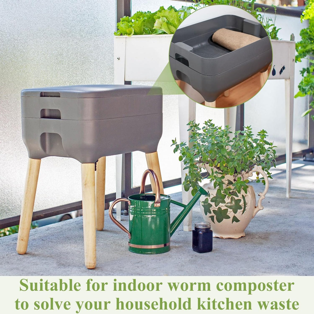 Zubebe 8 Pcs 2 ft x 2ft Worm Blanket Farm Kit Worm Bin Blanket Worms for Composting Fits Many Bin