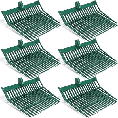 Lasnten 6 Pcs Manure Fork Replacement Head, 18 Tines Pitchfork Head with Screws and Nuts, Horse