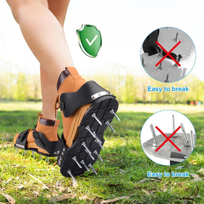 Lawn Aerator Shoes, Aerator Shoes with Adjustable Loop Strap and Snap-On Buckle, with 26 Stainless