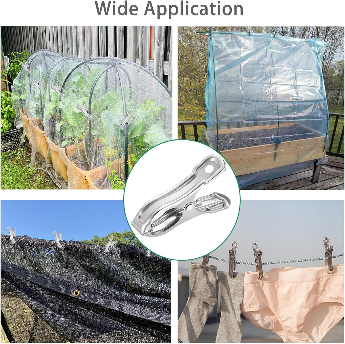 20 Pcs 2inches Gardening Clips for Netting, Greenhouse Clamps Made of Stainless Steel, Have a