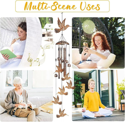 Hummingbird Wind Chimes for Outside,Gardening Gifts for Bird Lover，Women，Men/Mom，Birthday Party