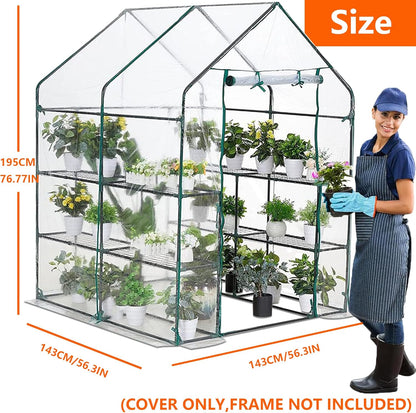 Greenhouse Cover Replacement, 56×56×76 Inches PE Walk-in Greenhouse Cover for Gardening Plants
