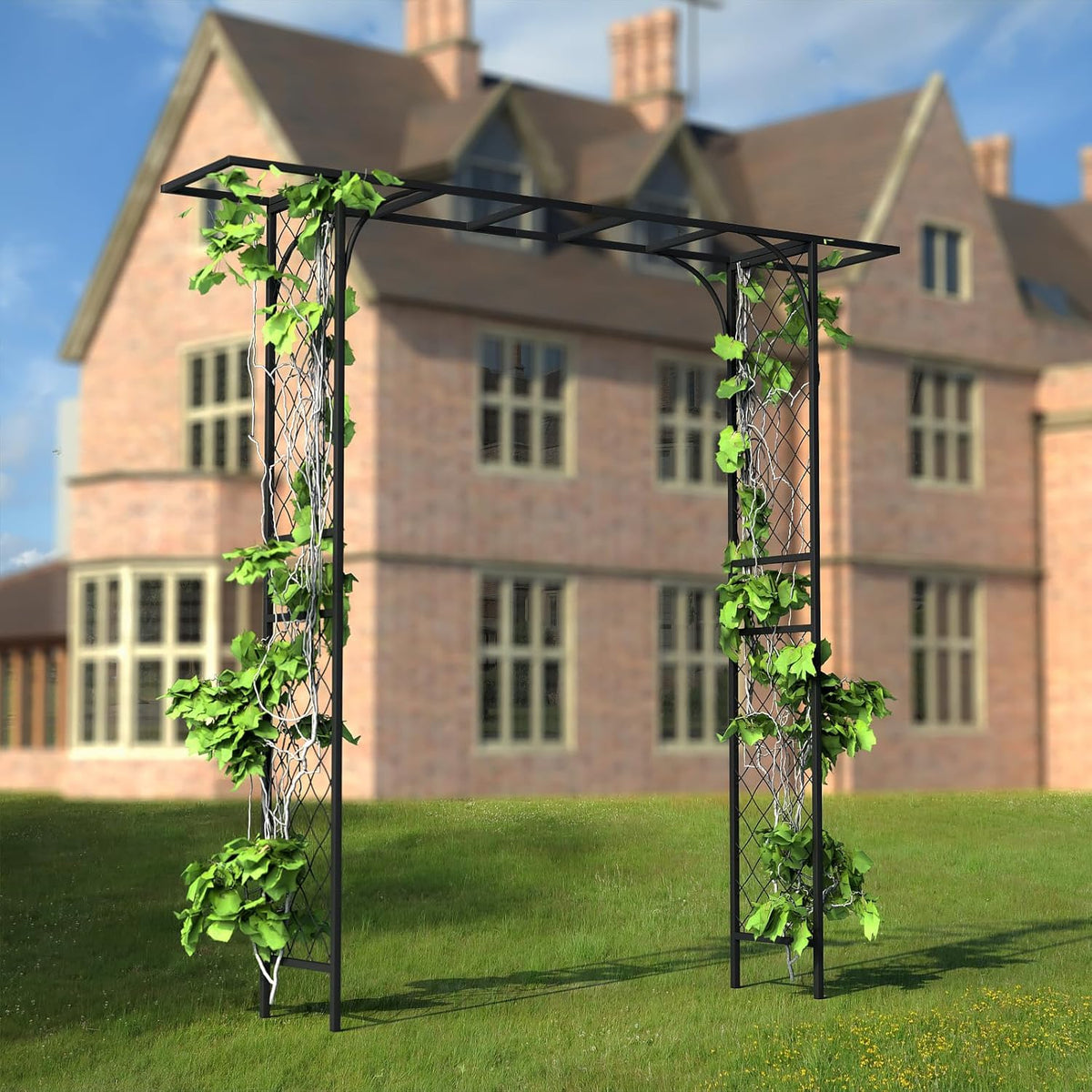 Zhongma Metal Garden Arbor, 83.5'' High x 82.7'' Wide, Outdoor Arch for Climbing Plant, Decorations
