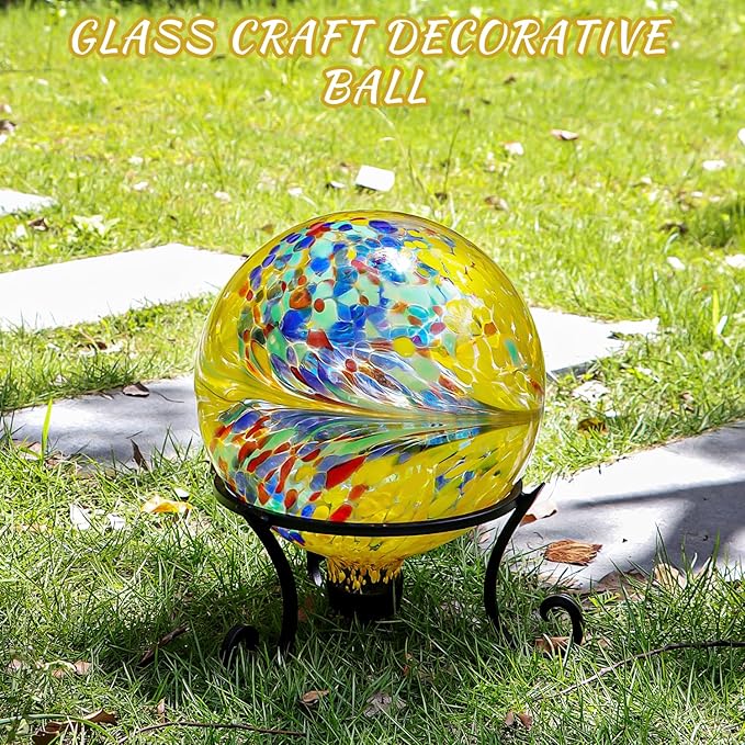 Gazing Balls for Garden 10" Glass Outdoor Garden Globe Ball Reflective Gazing Globes Outside Yard