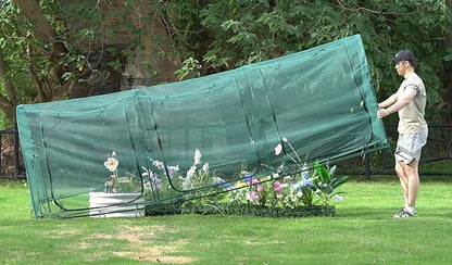 Poray Large 12.3X4FT Tunnel Plant Netting Cover,4.1FT Tall Crop Cage Tomato Netting for