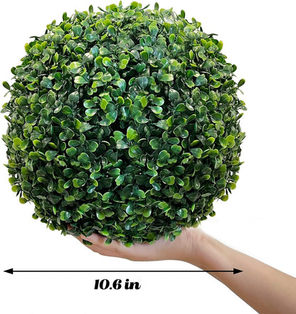 Sunnyglade 2 PCS 10 inch 4 Layers Artificial Plant Topiary Ball Faux Boxwood Decorative Balls for