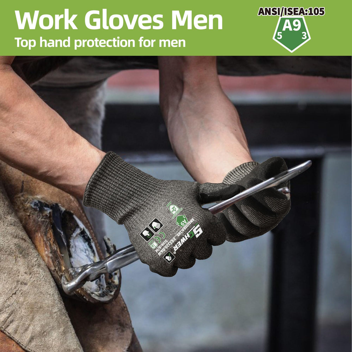 Schwer ProGuard High Level Cut Resistant Work Gloves for Extreme Protection, ANSI A9 Cut Gloves