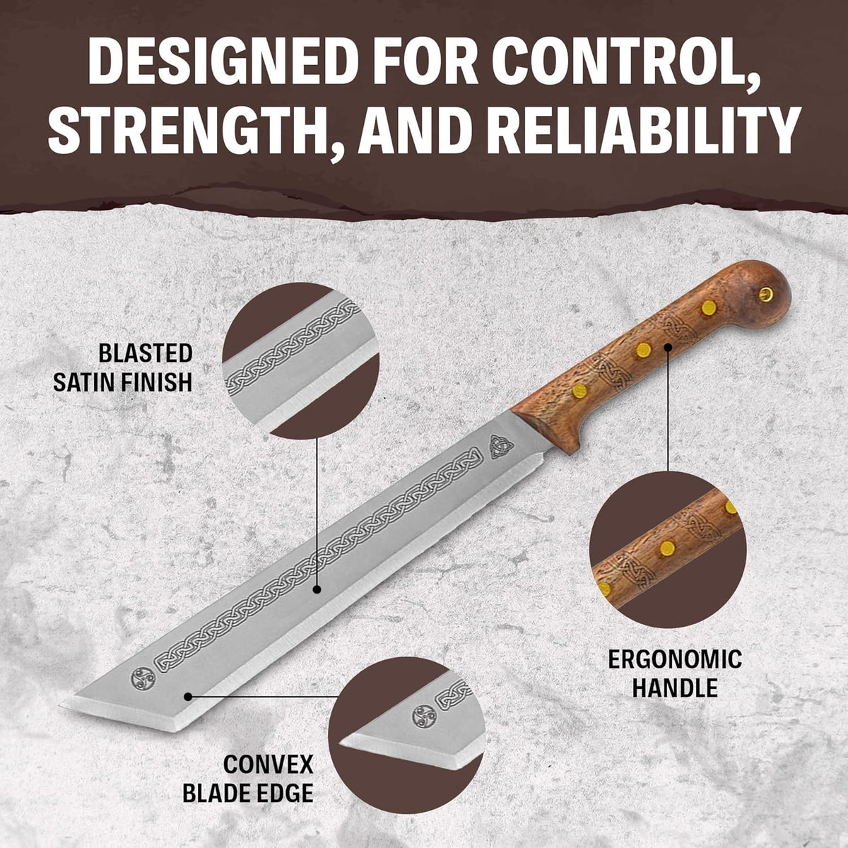 Condor Tool & Knife Argyll Scottish Heavy Duty Machete - 1075 High Carbon Steel - Walnut Handle