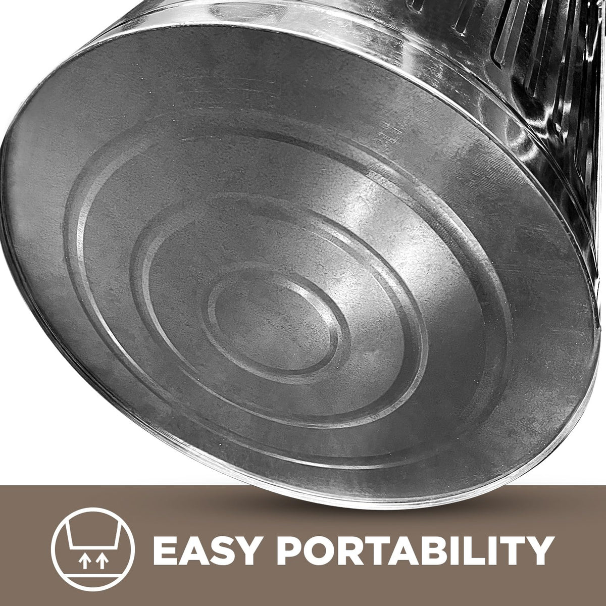Plexon Metal Trash Can with Lid Outdoor 20 Gallon Galvanized Steel Garbage Bucket with Lid Silver