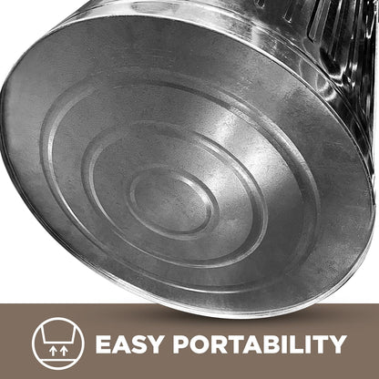 Plexon Metal Trash Can with Lid Outdoor 20 Gallon Galvanized Steel Garbage Bucket with Lid Silver